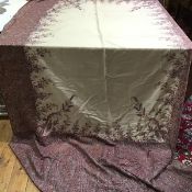 A 19thc machine made paisley style shawl, the centre cream yoke panel enclosed within a boteh and