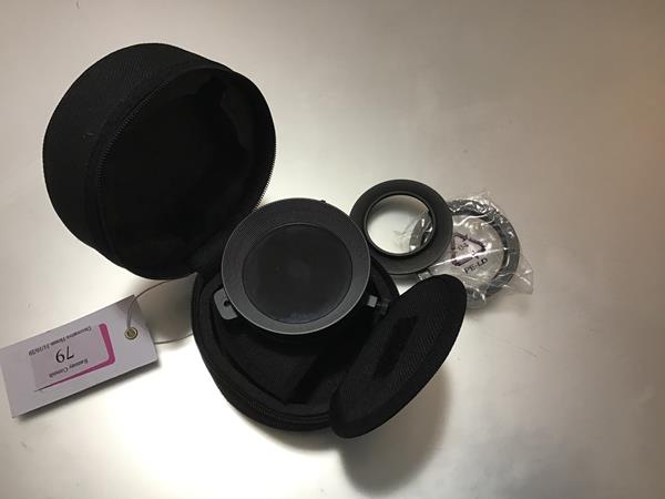 A Leica Universal Polarisation filter and mounts, in a soft carry case