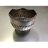 A late Victorian silver rose bowl, Atkin Brothers, Sheffield 1894, with shell-cast rim, half-