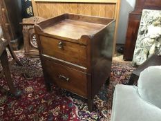 A George III mahogany tray top commode nightstand, of characteristic form, with single drawer over a