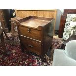 A George III mahogany tray top commode nightstand, of characteristic form, with single drawer over a