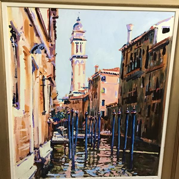 •Tom Watt (Scottish, b. 1951), Mid-Day Light and Shade (Venice), signed lower right, oil on board,