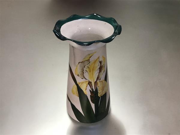 A Wemyss yellow iris pattern vase, c. 1900, Grosvenor shape, impressed mark "Wemyss Ware" and