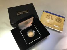 A United Kingdom 2002 gold proof sovereign, cased with certificat no. 07062