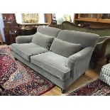 A Soho Home "Dozy" sofa in mink mohair velvet. 85cm by 180cm by 100cm