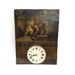 19th Century Naive School, The Murder of Lord Darnley, oil on tin, later fitted with a clock face,