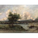 William Alfred Gibson (Scottish, 1866-1931), A Flooded River Bank, signed lower left and dated 1890,