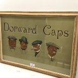 "Dorward Caps" a 1920's/30's advertising lithograph, printed by George Waterston & Sons Ltd,