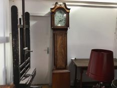 A George III Scottish satinwood inlaid mahogany longcase clock, John Mill, Montrose, the painted