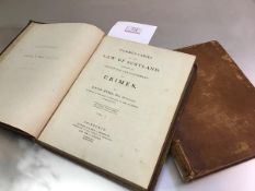 Hume, David, "Commentaries on the Law of Scotland....", published in two volumes, printed for Bell &