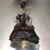 A Murano glass Carnival figure, c. 1950's/60's, modelled as a lady in tricorn hat, in clear and