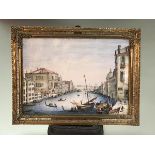 Italian School, 19th Century, A View of the Grand Canal, Venice, watercolour on ivory panel,