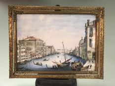 Italian School, 19th Century, A View of the Grand Canal, Venice, watercolour on ivory panel,