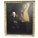 Manner of Sir Henry Raeburn, An Edinburgh Advocate, seated at his desk, oil on canvas, framed.