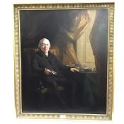 Manner of Sir Henry Raeburn, An Edinburgh Advocate, seated at his desk, oil on canvas, framed.