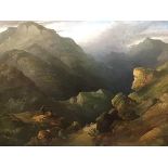 James Poole (British, 1804-1886), A Rest in the Mountains, signed lower right and dated 1831, oil on