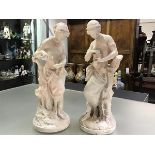 A pair of Minton parian figures of Pandora and Psyche, c. 1850-70, after designs by A. Carrier-