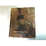 British School, early 20th century, Study of a Man in a Bowler Hat, unsigned, oil on board,
