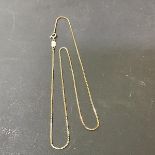 A yellow metal box link neck chain, marked 9ct (3.3g)
