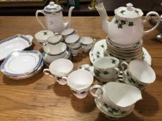 A mixed lot comprising a part Royal Albert Orient pattern coffee set together with a Colclough ivy