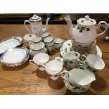 A mixed lot comprising a part Royal Albert Orient pattern coffee set together with a Colclough ivy