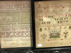 A 19thc sampler by Julia Black, aged 7 years, together with a 20thc sampler by Barbara Donald, dated
