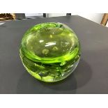 Phillipa Headley Scottish Contemporary, a handblown glass spherical vase, signed to base