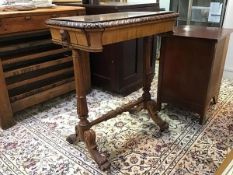 A Scottish Regency mahogany work table c.1820, the rectangular top with gadrooned edge above a