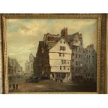 J MacPherson, 19thc Scottish School, Royal Mile, Edinburgh, oil on canvas, signed lower right (