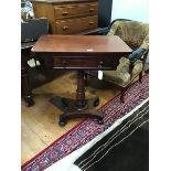 A William IV mahogany occasional table c.1830, the rectangular top above a fitted drawer with