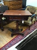 A William IV mahogany occasional table c.1830, the rectangular top above a fitted drawer with