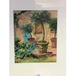 Sheila Arnot, Scottish 20thc. The Tuscan Pot, acrylic, signed, Edinburgh Gallery label verso (