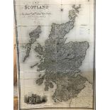 A large map of Scotland showing the principal roads, railways, rivers and canals, lochs, mountains