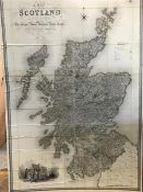 A large map of Scotland showing the principal roads, railways, rivers and canals, lochs, mountains