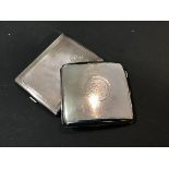 Two Birmingham silver cigarette cases, one with all over engine turned decoration and other with