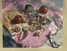 Anne Macleod, Scottish 20thc., Kitchen Clutter, acrylic on board, signed lower right (excl. frame: