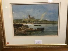 G Aikman, 20thc. School, Iona Abbey, watercolour, signed lower left (excl. frame:17cm x 24cm)