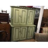 A Victorian Country House estate made painted kitchen dresser, both top and bottom fitted with three