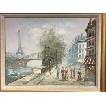 20thc French School, By the River Seine, oil on canvas, signed indistinctly lower right (excl.