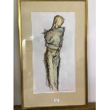 20thc School, Figural Study, titled lower right, dated '94 acrylic on paper (excl. frame:56cm x