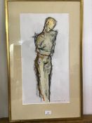 20thc School, Figural Study, titled lower right, dated '94 acrylic on paper (excl. frame:56cm x