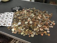 A mixed lot of mainly 20thc world coins, including pennies (copper and silver), together with a 1981