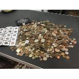 A mixed lot of mainly 20thc world coins, including pennies (copper and silver), together with a 1981