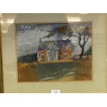 Alan Ferguson Morrice, Scottish c.1944 Foveran Church, signed, watercolour (excl. frame: 24cm x