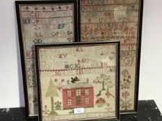 A group of three 19thc samplers