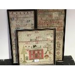 A group of three 19thc samplers