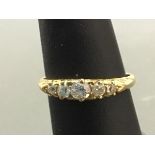 A five stone diamond ring on 18ct gold shank (O) (2.65g)