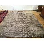 A French silk and cotton mix canvas backed mink coloured carpet, l 320cm x w 250cm