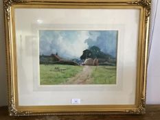 Robert Russell MacMee (1866-1952), Scottish, Farmyard Scene with Cattle, watercolour, signed and