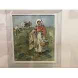 Thomas Austin Brown, The Lunch Basket, watercolour, signed (excl. frame: 18cm x 15cm)